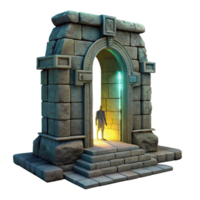 impressive modern Ancient Stone Archway Glowing Portal to Mystery high quality png