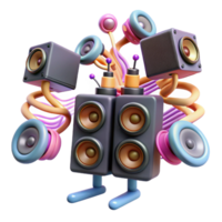 vibrant classic Groovy Speaker Character Audio System Fun genuine png