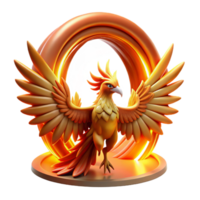impressive vintage Mythical Phoenix 3D Render of Legendary Bird high quality png