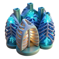 extraordinary abstract 3D-Printed Respiratory System Model Anatomy, Physiology, and Function professional png