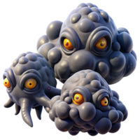 vibrant minimalist Bumpy, Gloopy Creatures 3D Render of Unique Monsters high resolution png
