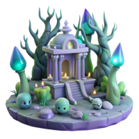 magnificent minimalist Enchanted Shrine Fantasy Temple 3D Render authentic png