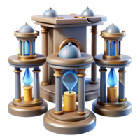 wonderful abstract Ancient Temple with Hourglass Structures authentic png