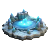dramatic rustic Fantasy Hot Spring 3D Render high resolution png