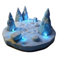 wonderful rustic Icy Peaks 3D Render Winter Wonderland Game Asset high resolution png