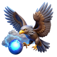 magnificent abstract Majestic Eagle, Power Orb, Fantasy Art 4K png