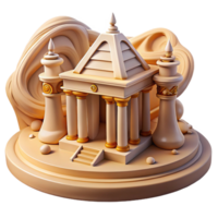 beautiful vintage Ancient Temple 3D Model Columns, Architecture, Design professional png