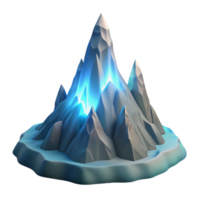 impressive abstract Glowing Crystal Mountain 3D Render high resolution png