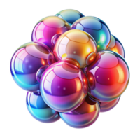 stunning modern Iridescent Sphere Cluster Abstract 3D Render authentic png