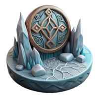 vibrant rustic Frozen Celtic Portal 3D Render of Mystical Ice Gate authentic png