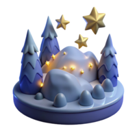 impressive abstract Enchanted 3D Winter Scene high resolution png