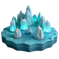 beautiful rustic Glowing Ice Crystals 3D Render high resolution png
