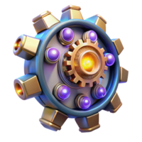 impressive classic Futuristic Gear Mechanism 3D Render of Advanced Technology authentic png