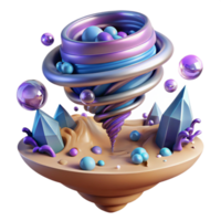 beautiful creative Abstract 3D Render Whimsical Vortex Crystals high resolution png