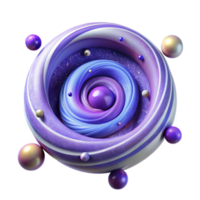 serene minimalist Abstract Cosmic Swirl 3D Render of Galaxy-like Sphere professional png