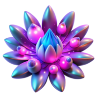 elegant rustic Iridescent Lotus Bloom 3D Render of Abstract Flower high quality png