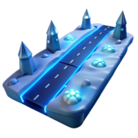 serene artistic 3D Winter Road Illustration Glowing Pathway high resolution png