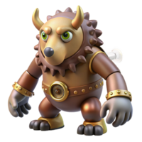 beautiful abstract Mechanical Minotaur 3D Render of Robotic Creature genuine png