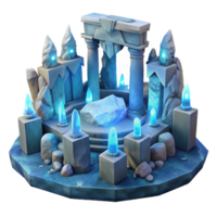 impressive modern Icy Shrine 3D Render authentic png