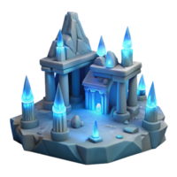 serene artistic Icy Temple 3D Render original png