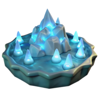stunning rustic Glowing Ice Cave 3D Render high quality png