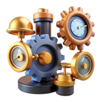 beautiful vintage Steampunk Clockwork Mechanism Gears, Gauges, and Time high resolution png
