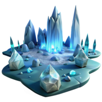 vibrant creative Enchanted Crystal Cave A 3D Render of a Fantasy Ice Realm high quality png