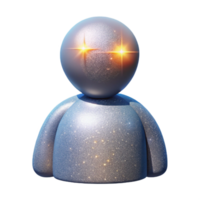 impressive abstract Glittering AI Avatar 3D Render of a Sparkling Digital Persona high quality png