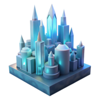 wonderful rustic Icy Metropolis 3D Render authentic png