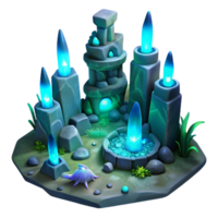 magnificent rustic Enchanted Crystal Grotto Fantasy Game Environment detailed png