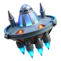 dramatic rustic Futuristic Spaceship 3D Render authentic png