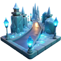 serene rustic Icy Pathway 3D Render high quality png