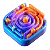 magnificent rustic Abstract 3D Maze Colorful Geometric Puzzle Design high resolution png