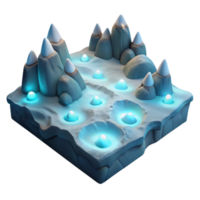 magnificent traditional Icy Peaks 3D Render high resolution png