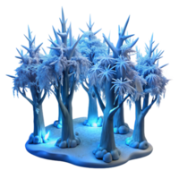 magnificent classic Enchanted Winter Forest 3D Render professional png