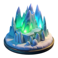 wonderful rustic Glowing Crystal Mountains 3D Render professional png