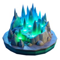 magnificent creative Glowing Ice Crystals 3D Render high resolution png