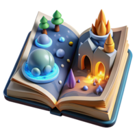 beautiful minimalist 3D Pop-up Book Fantasy World Adventure original png