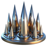 serene minimalist Metallic Conical Structures Abstract 3D Render exclusive png