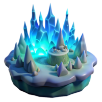 wonderful abstract Enchanted Ice Crystal Island 3D Render genuine png