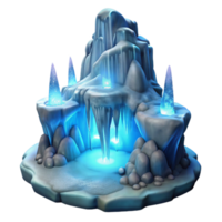 stunning minimalist Enchanted Ice Cave 3D Render premium png