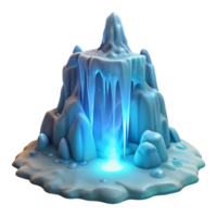 beautiful artistic Icy Mountain Spring 3D Render detailed png
