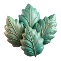 serene abstract Teal Leaf Cluster 3D Render of Lush Foliage exclusive png
