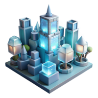 wonderful creative Glowing Cityscape Cubic Architecture, Illuminated Structures genuine png