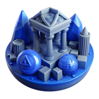 extraordinary artistic Ancient Structures, Geometric Shapes, 3D Render professional png