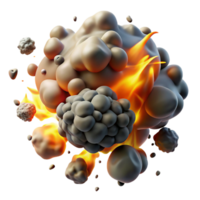 vibrant rustic Fiery Combustion of Aggregates A 3D Render high resolution png