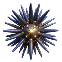 serene creative Abstract 3D Starburst Illuminated Sphere with Spikes professional png