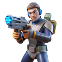 serene abstract 3D Render Futuristic Soldier Action Figure high quality png