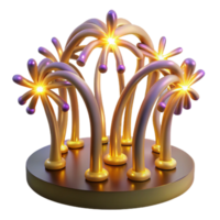 serene abstract Golden Fireworks Sculpture Abstract 3D Art original png
