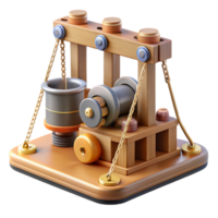 magnificent contemporary Wooden Machine with Chains and Gears 3D Model exclusive png